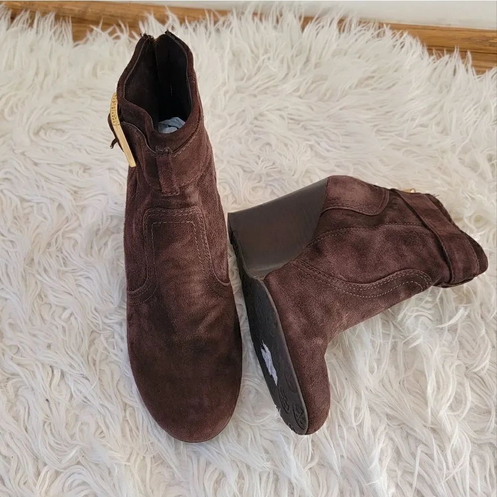Tory Burch Brown Suede Ankle Boots 8.5